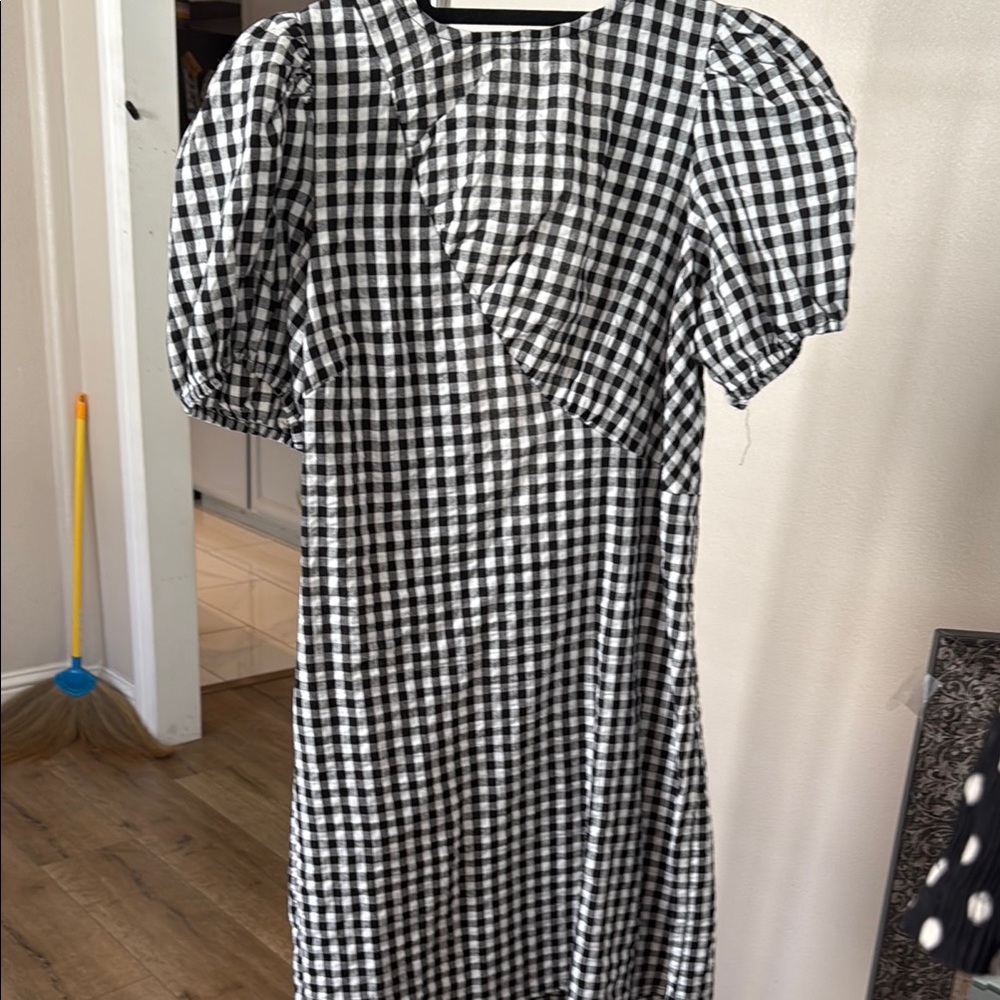 Chic Black and White Gingham Dress